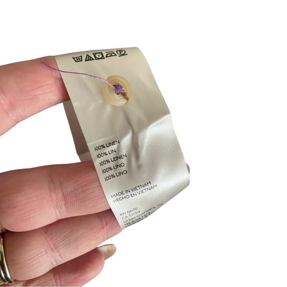 Anthropologie Maeve LILAC Linen Buttondown Ruched Sleeve Blouse I Size: XS - Picture 13 of 13